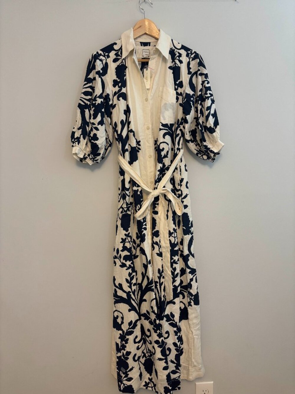 Maeve Mona Linen Blend Maxi Shirtdress